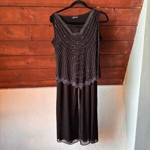 Black Palazzo Pants w Dressy top that Sparkles w Embellishments & a Few Sequins